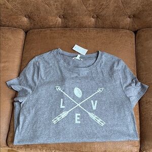 Gray Graphic T-Shirt with Love Design